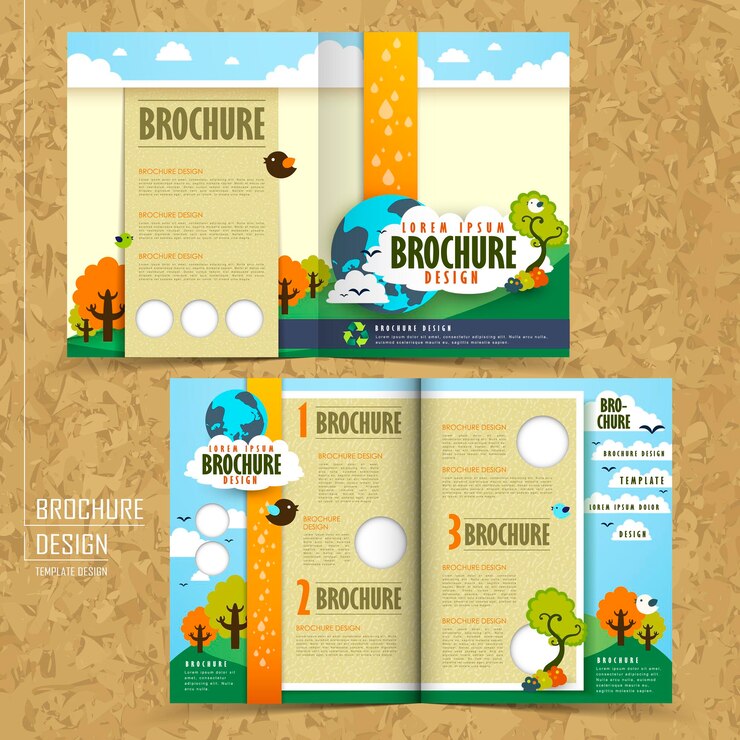 Vector concepto de vector de diseño de folleto ambiental