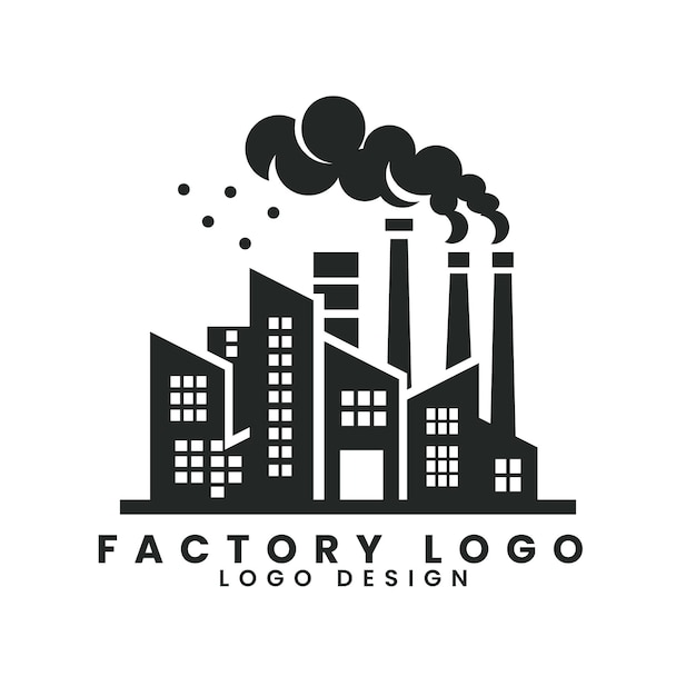 Vector concepto de vector de diseño de logotipo de fábrica plantilla de vector de diseño de logotipo de industria