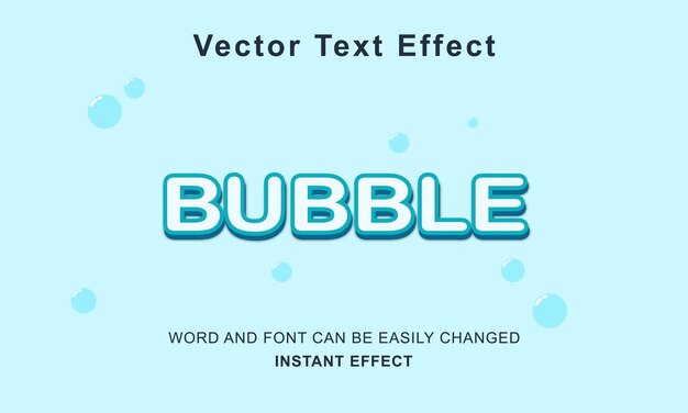 Concepto de vector de diseño de texto de efecto de burbuja premium