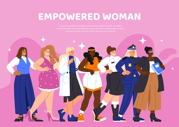 Concepto de vector de empoderamiento de las mujeres