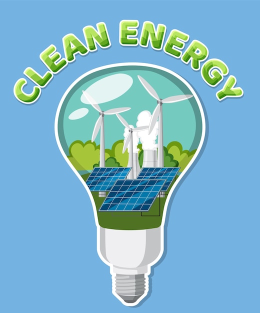 Concepto de vector de energía limpia alternativa