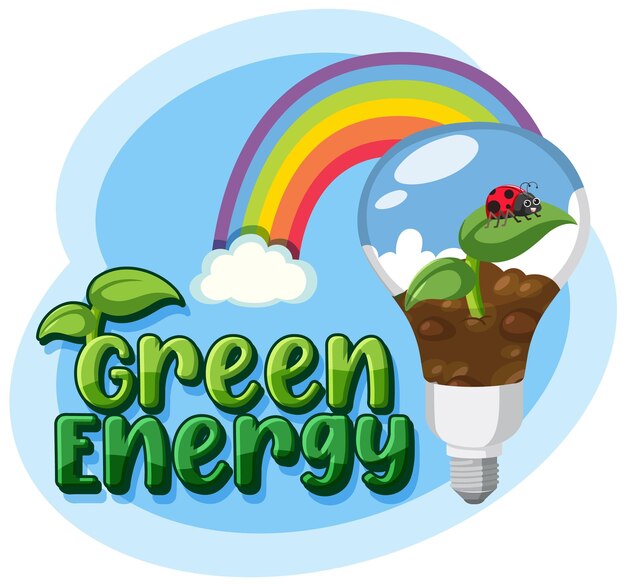 Concepto de vector de energía verde alternativa