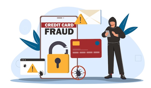 Concepto de vector de fraude con tarjetas de crédito