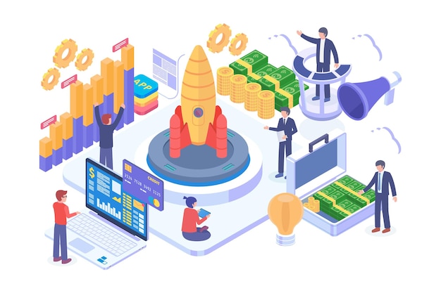 Concepto de vector de inversión de inicio isométrico