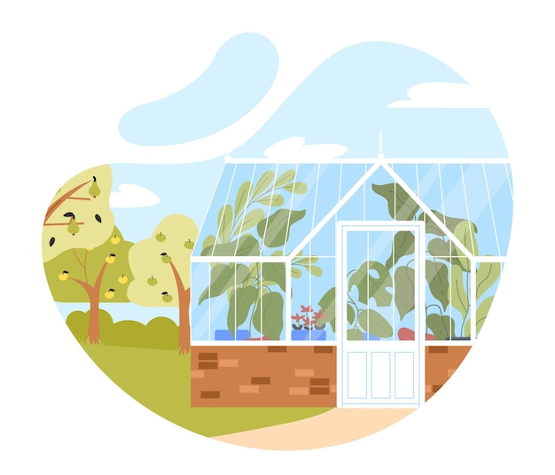 Concepto de vector de jardín de invernadero