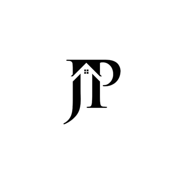 Concepto de vector de logotipo de construcción inicial de JP