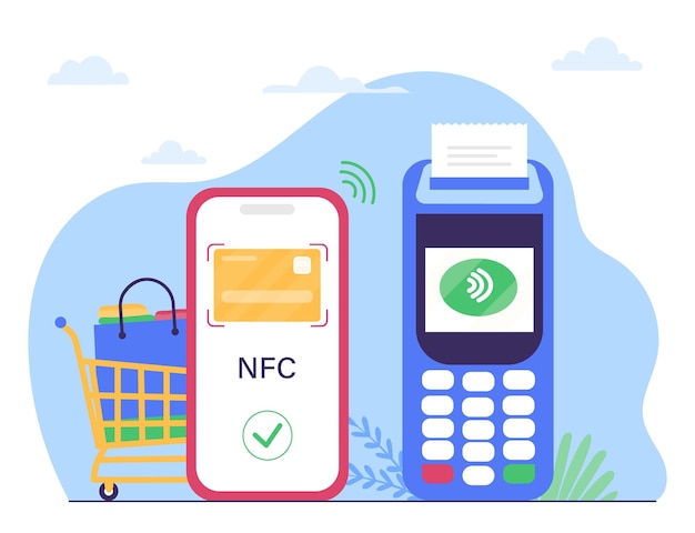 Concepto de vector de pago de NFC