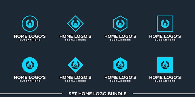 concepto de vector de paquete de logotipo de inicio símbolo universal Premium