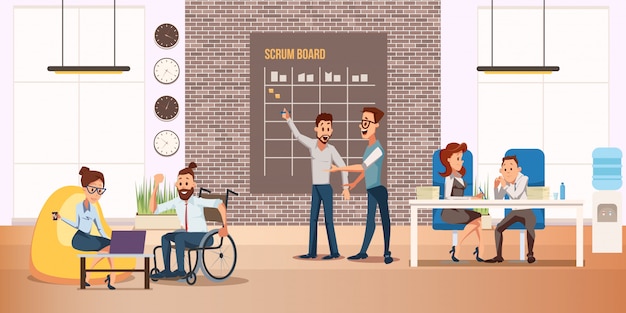 Concepto de Vector plano de vida completa de personas con discapacidad