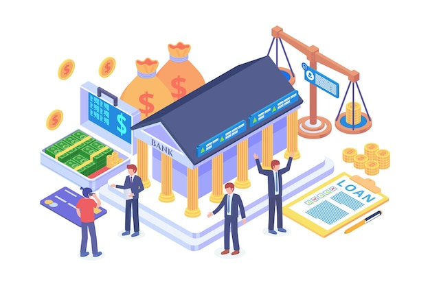 Concepto de vector de préstamo financiero isométrico