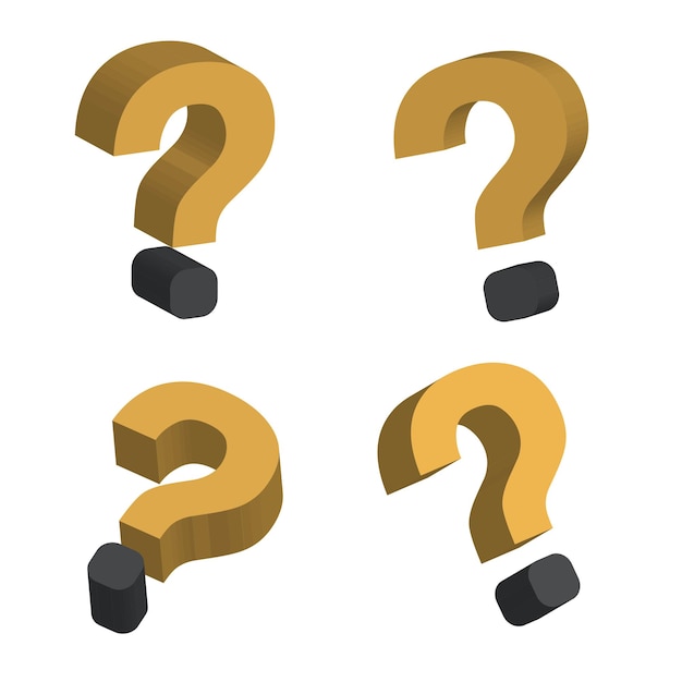 El concepto de vector realista del signo de interrogación 3D