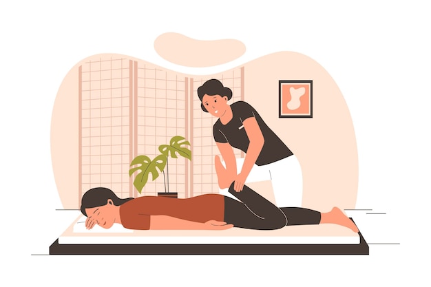 El concepto de vector del terapeuta de masaje tailandés tradicional