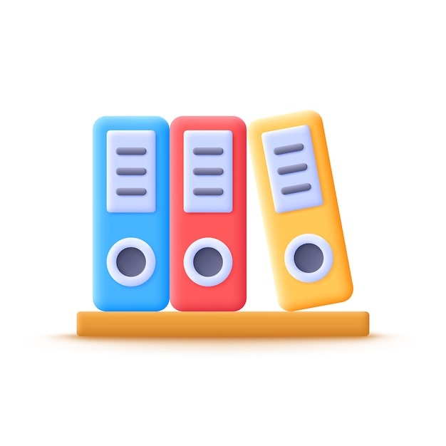 Concepto vectorial 3d Icono de encuadernación para oficina y educación dibujo animado totalmente editable estilo minimalista en fondo blanco