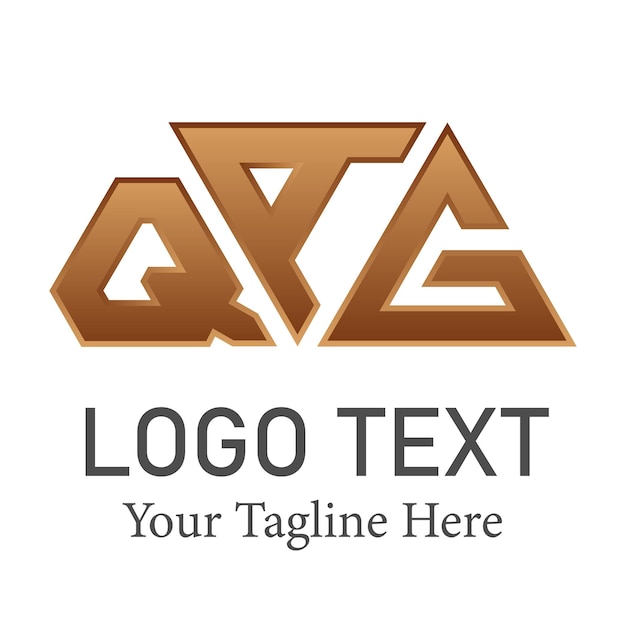 El concepto vectorial de diseño de logotipo de la carta creativa 3D QAG
