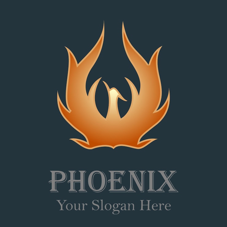 Vector concepto vectorial de diseño del logotipo de phoenix