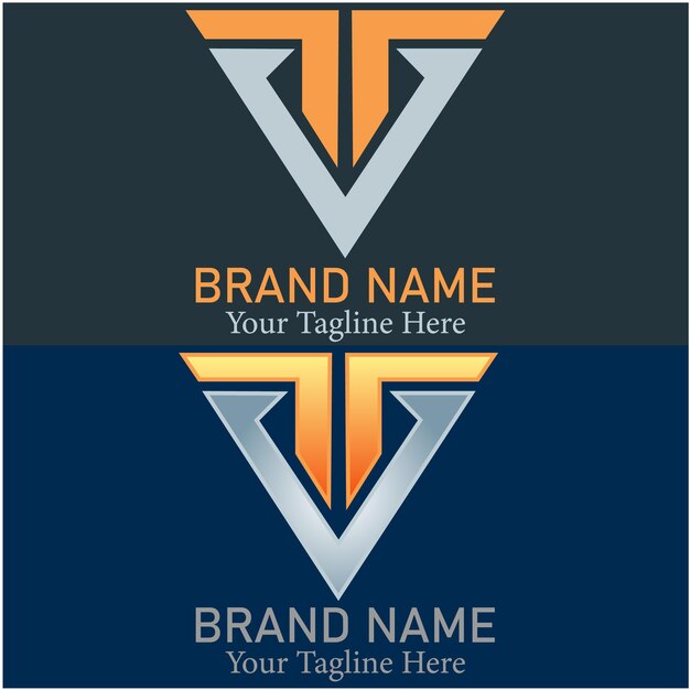 Concepto vectorial de diseño de logotipos modernos con letras T y V