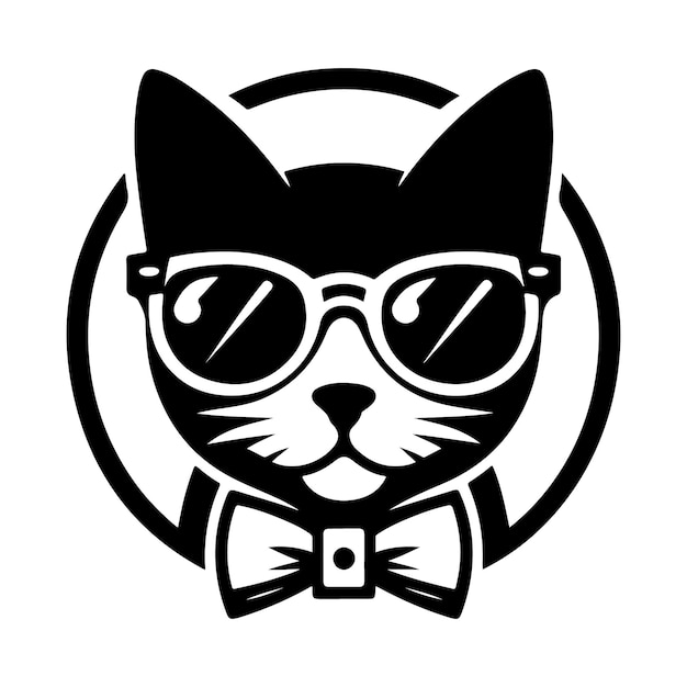 Concepto vectorial del icono del gato con gafas de sol