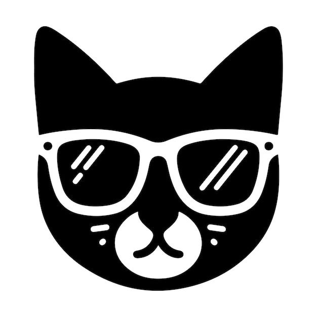 Concepto vectorial del icono del gato con gafas de sol