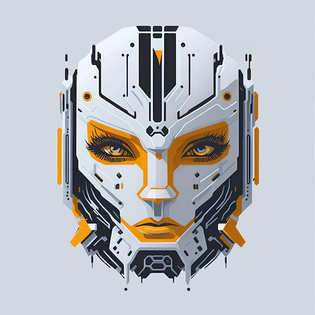 Concepto vectorial de ilustración de diseño de personajes de cabeza o cara de robot