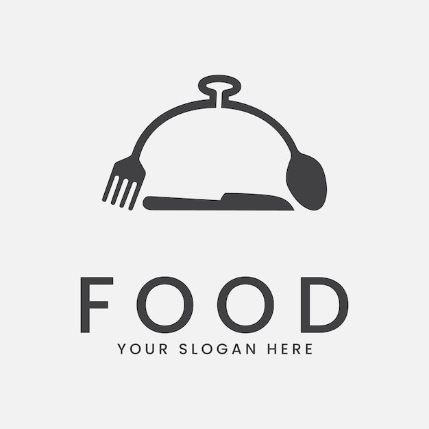 concepto vectorial del logotipo de los alimentos del restaurante