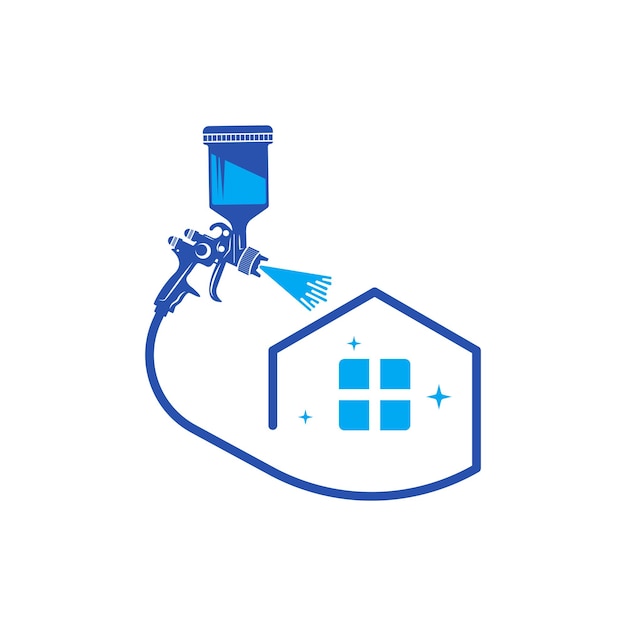 Concepto vectorial del logotipo de Spray Paint Home