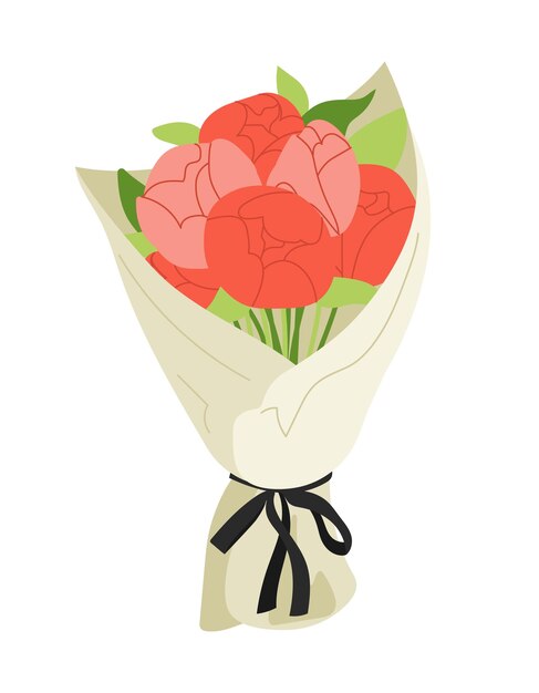 Concepto vectorial del ramo de flores
