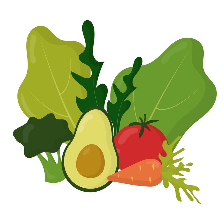 Vector concepto de vegetarianismo conjunto de vectores de verduras composición de verduras