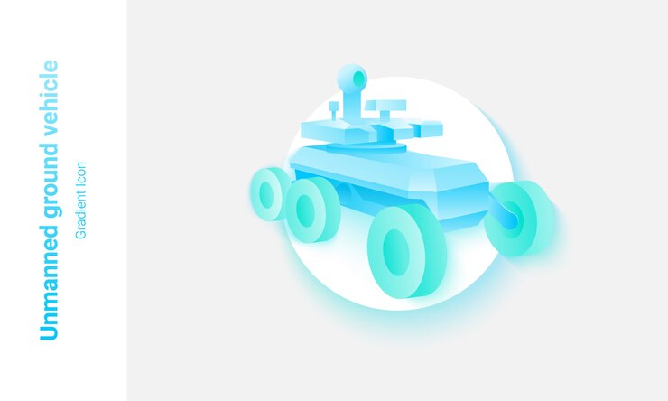 Vector concepto de vehículo terrestre no tripulado