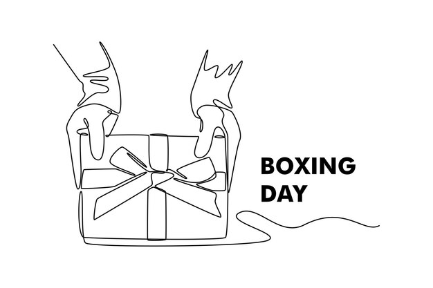 Concepto de venta del día del boxeo Diseño de dibujo de línea única Ilustración gráfica vectorial