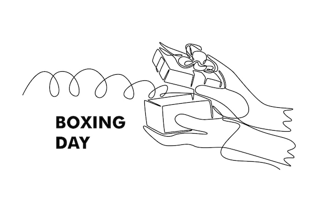 Concepto de venta del día del boxeo Diseño de dibujo de línea única Ilustración gráfica vectorial