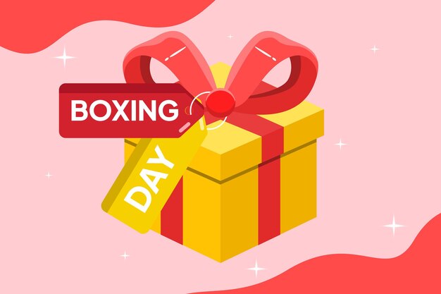 Concepto de venta del día del boxeo Ilustración vectorial plana de colores aislada