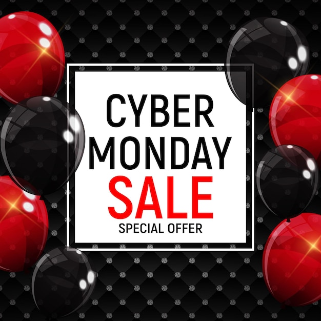Concepto de venta de fondo de Cyber Monday. Ilustración vectorial EPS10