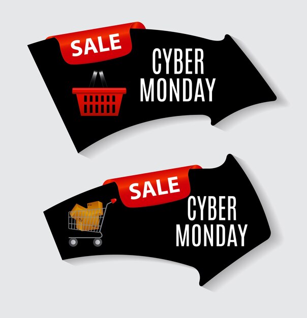 Concepto de venta de fondo de Cyber Monday. Ilustración vectorial EPS10