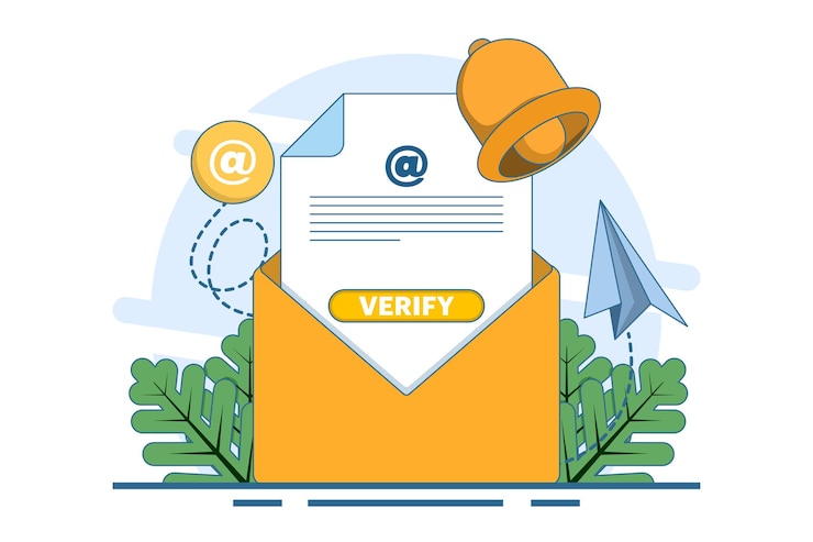 Vector concepto de verificación de correo electrónico o recepción de correo electrónico entrante o envío y recepción de correos electrónicos de verificación