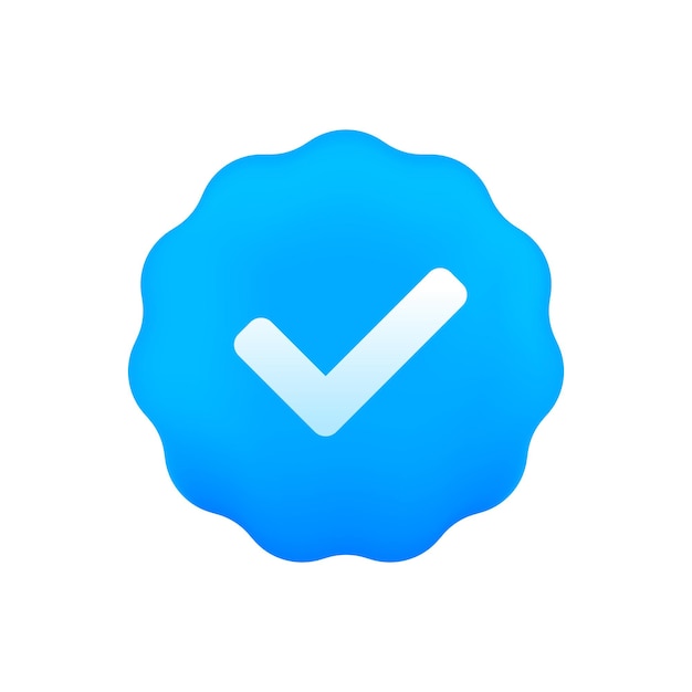 Concepto de verificación de perfil Ícono verificado Ícono verificado con estilo de ícono de redes sociales verificado Verificar