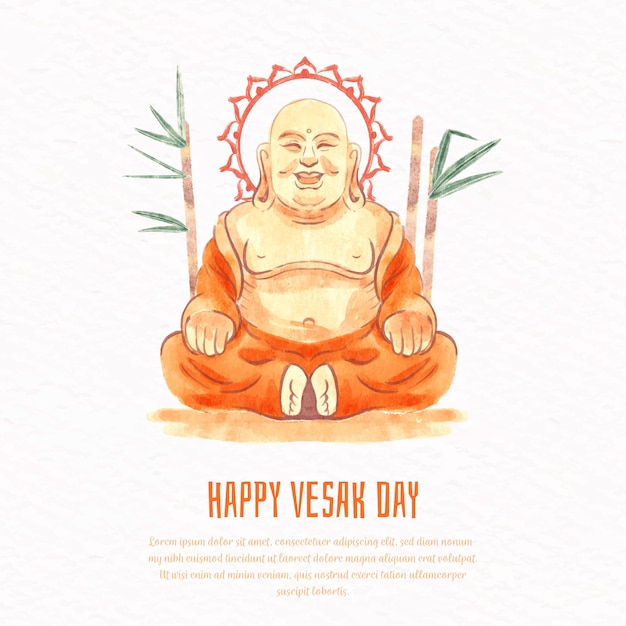 Vector concepto vesak acuarela