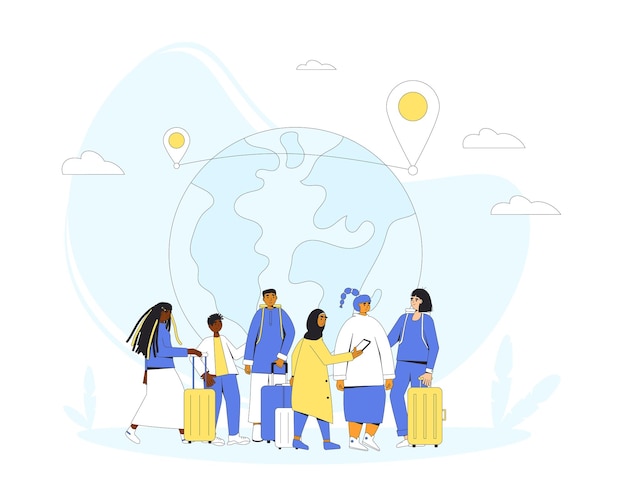 Concepto de viaje mundial