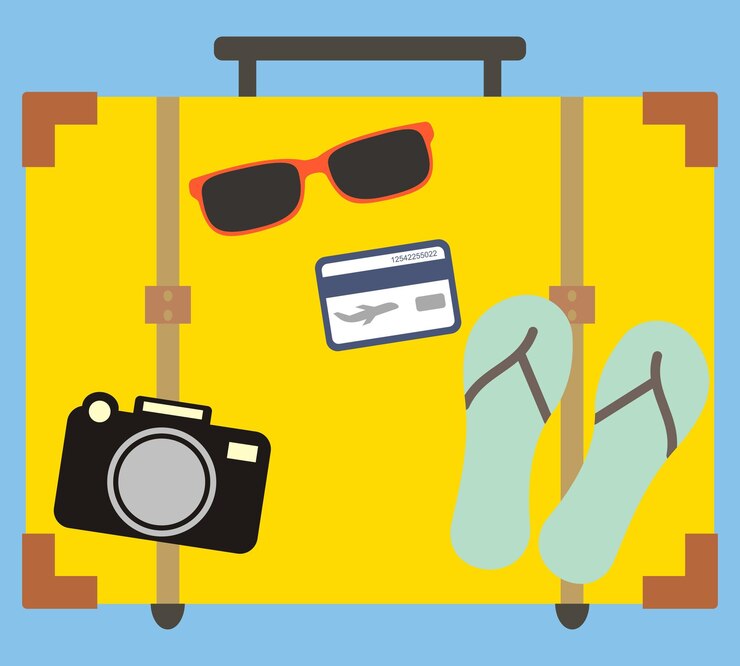 Concepto de viaje de vacaciones Ilustración de diseño plano
