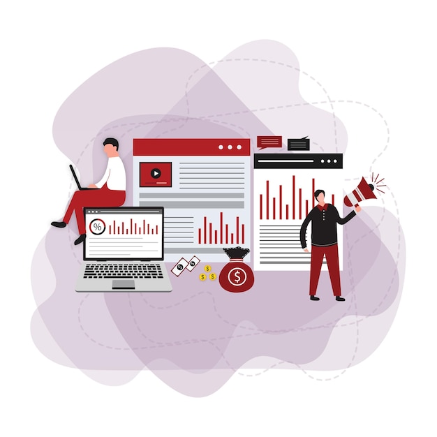 Concepto de video marketing Diseño digital
