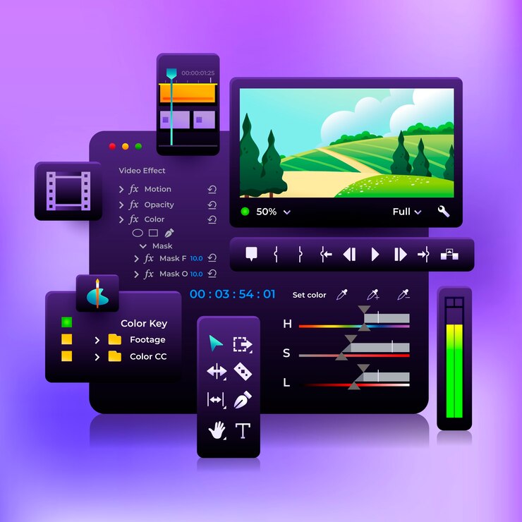 Vector concepto de videografía de gradiente