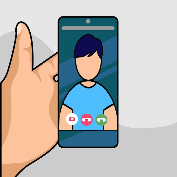 Vector concepto de videollamada videollamada con alguien ilustración de dibujos animados planos vectoriales