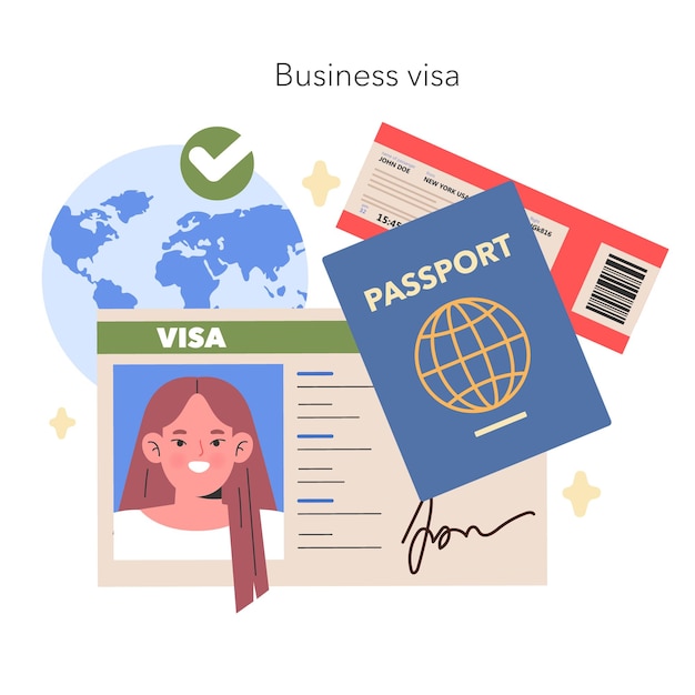 Concepto de visado de negocios documentos esenciales para el comercio internacional y las negociaciones