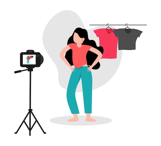 Vector concepto de vlog de moda de creador de contenido