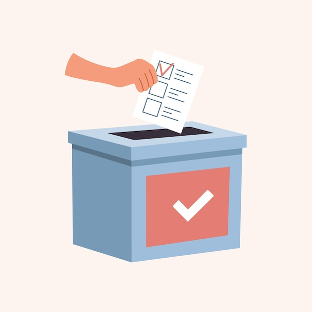 Concepto de votación y elecciones Ilustración