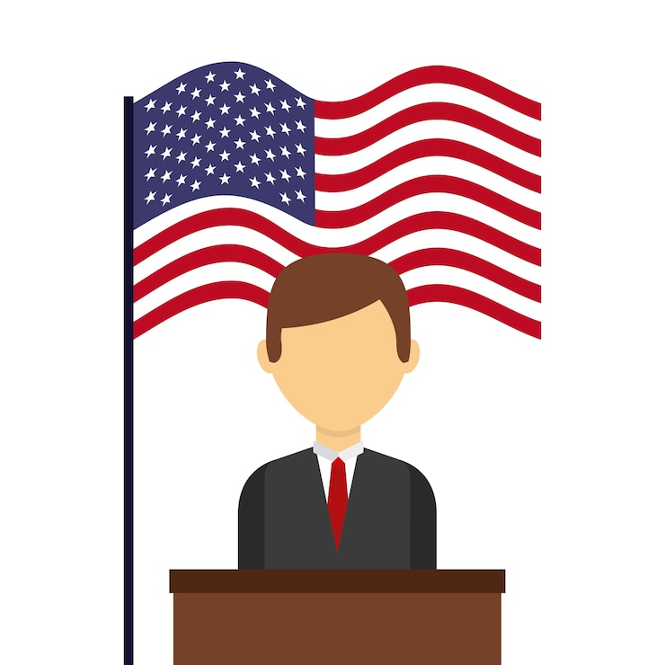Vector concepto de votación presidencial de los estados unidos
