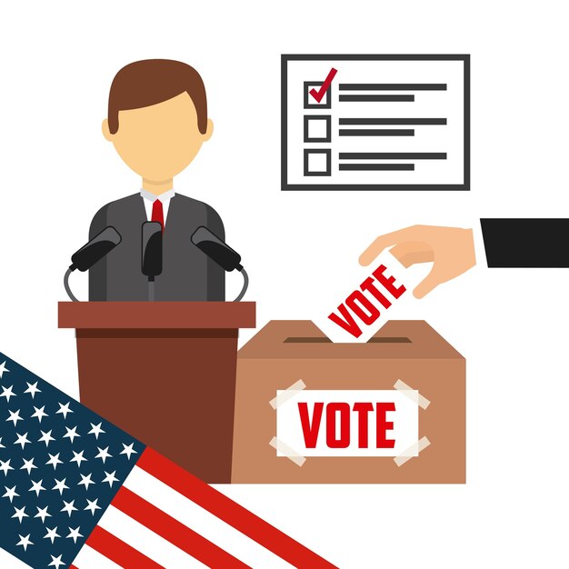 Concepto de votación presidencial de los Estados Unidos