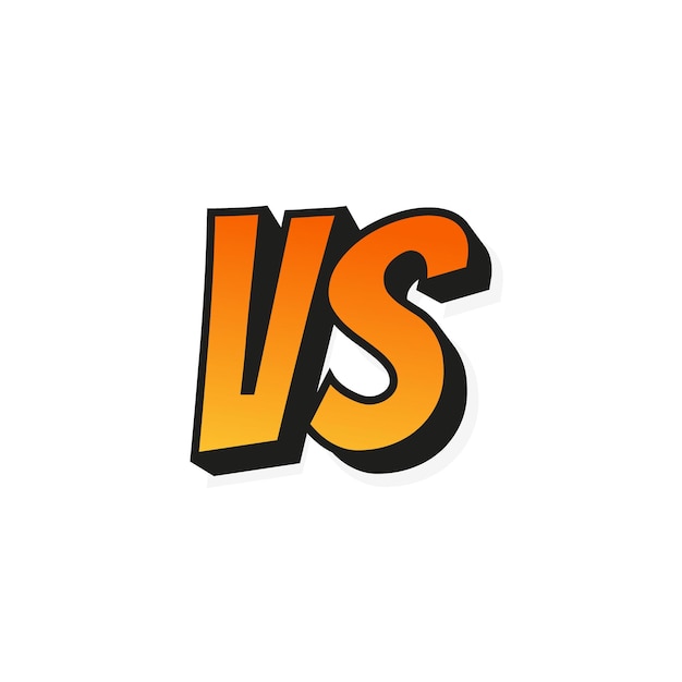 Vector concepto vs fight versus firmar estilo degradado aislado en fondo transparente para el juego de competición de competición deportiva de batalla ilustración vectorial