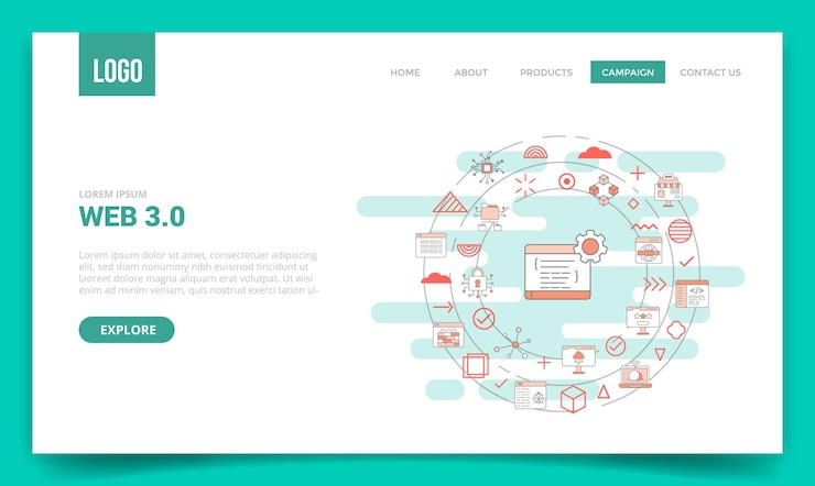 Vector concepto web 30 con icono de círculo para plantilla de sitio web o página de inicio de página de destino