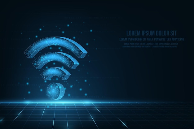Concepto wifi de tecnología de alta tecnología digital de redes inalámbricas vectoriales. Diseño abstracto para banner