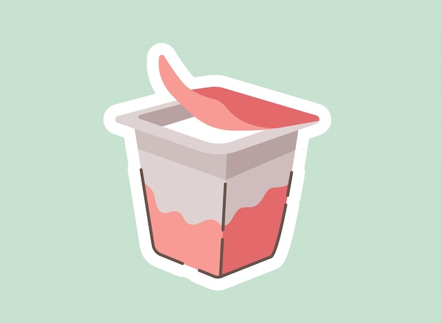 Concepto Yogur de rutina matutino Esta ilustración muestra una imagen de dibujos animados de vector plano de un desayuno